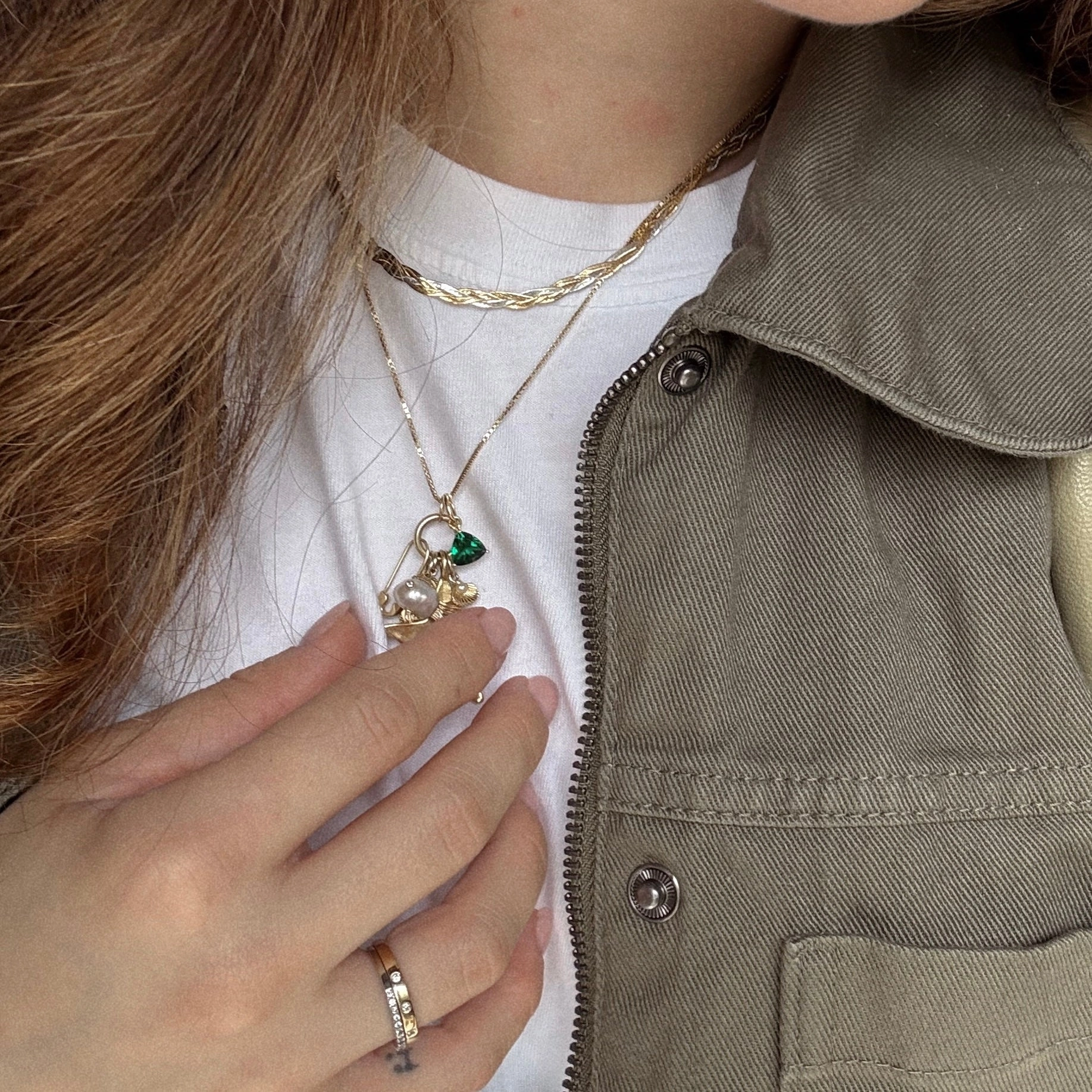 Solid Gold Trillion Birthstone Charm