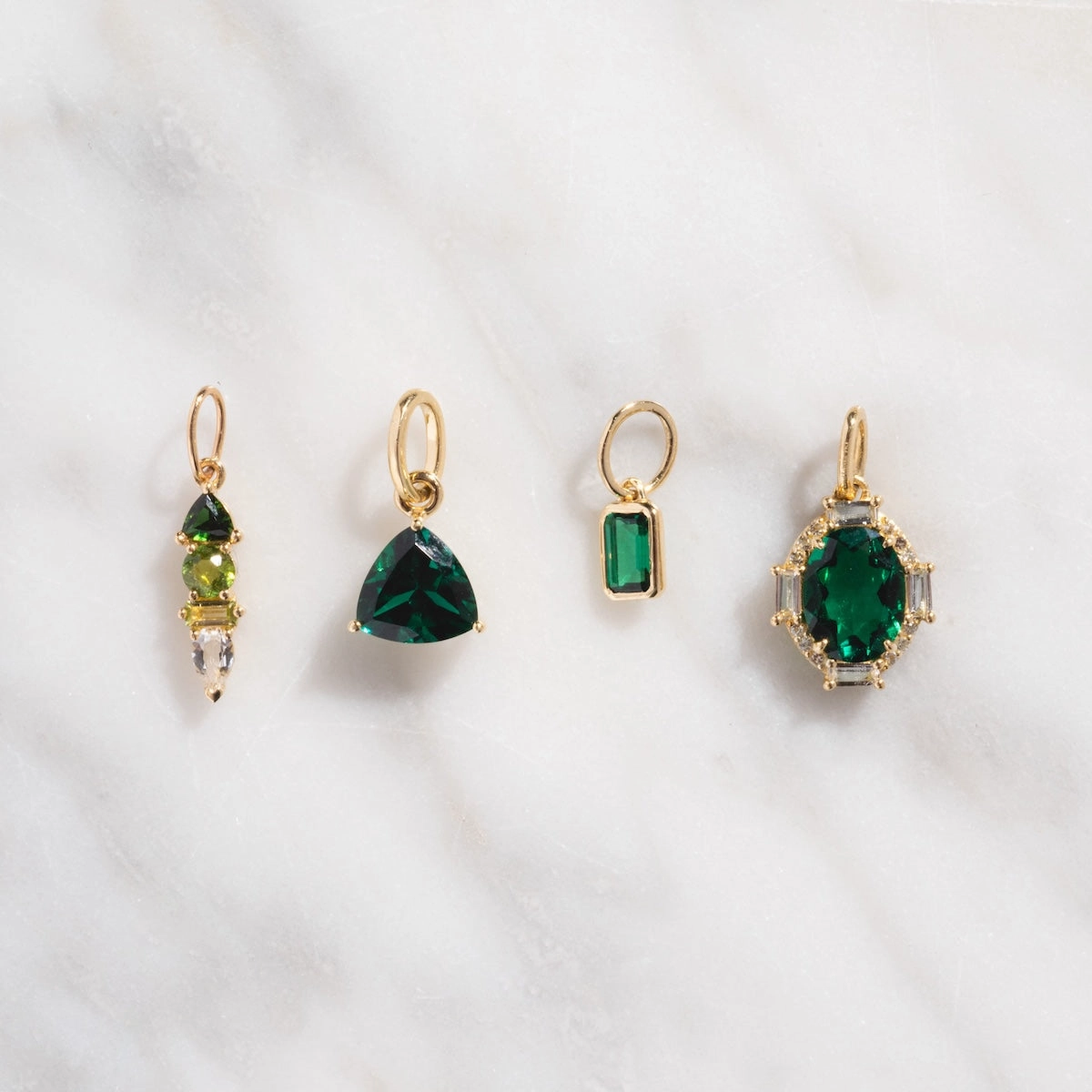 Solid Gold Trillion Birthstone Charm