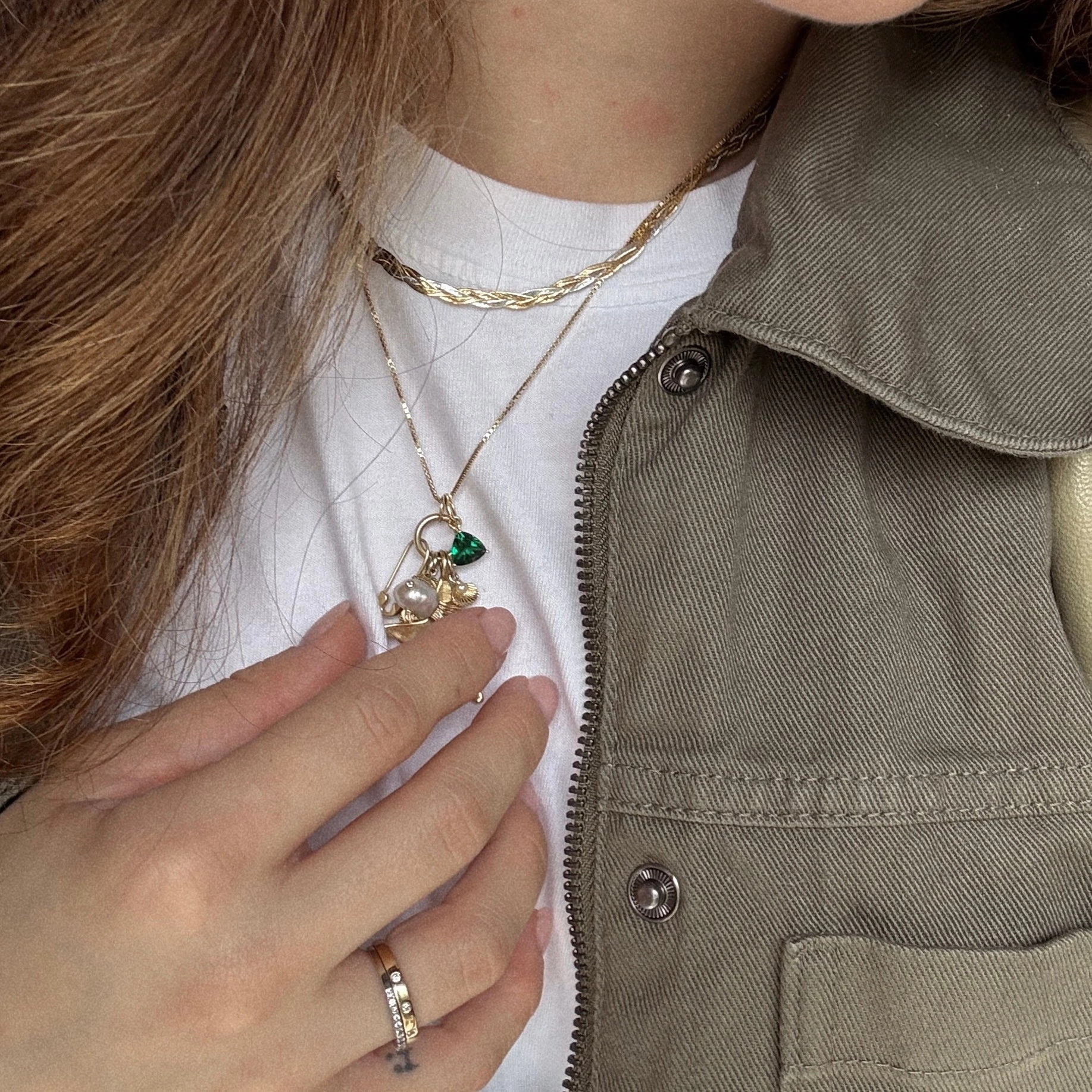 Solid Gold Trillion Birthstone Charm