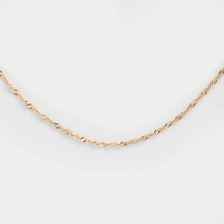 Solid Gold Twisted Chain Necklace