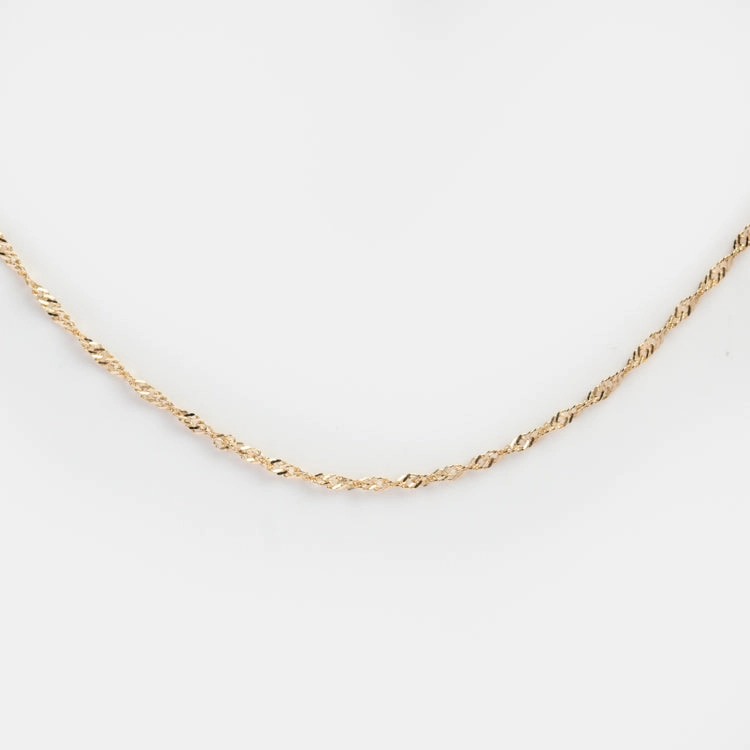 Solid Gold Twisted Chain Necklace