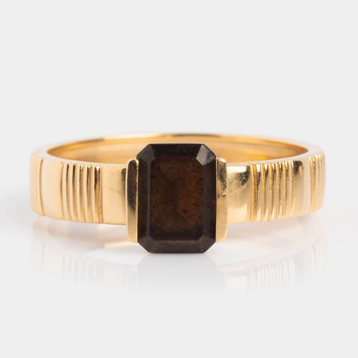 Solid Gold Vintage Inspired Bold Black and Gold Ring