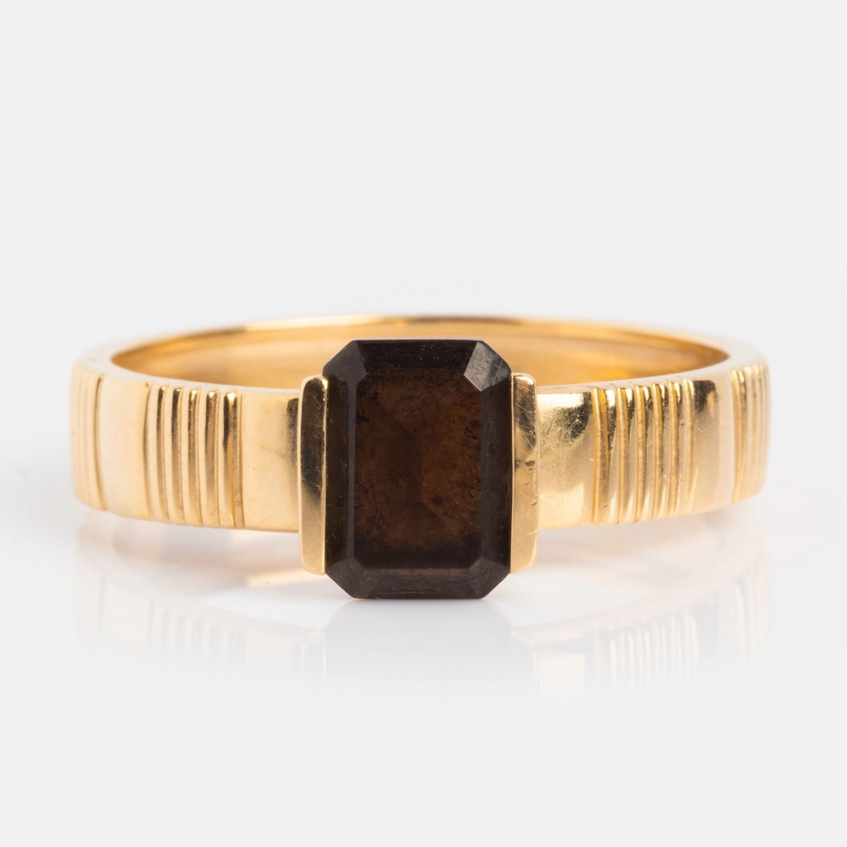 Solid Gold Vintage Inspired Bold Black and Gold Ring