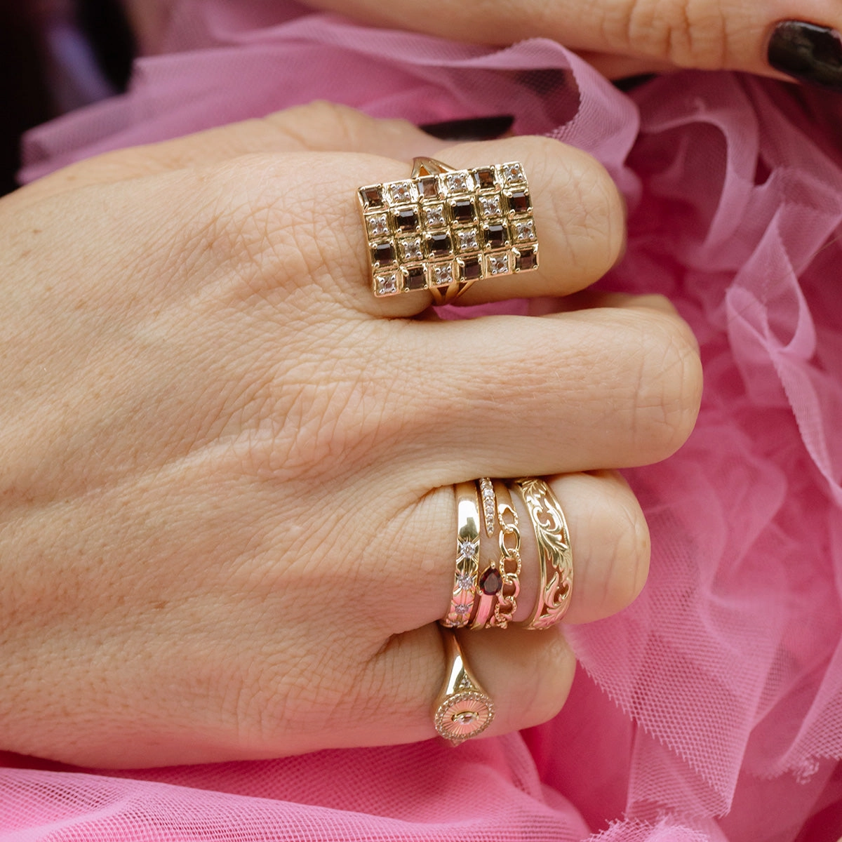 Solid Gold Vintage Inspired Diamond Band