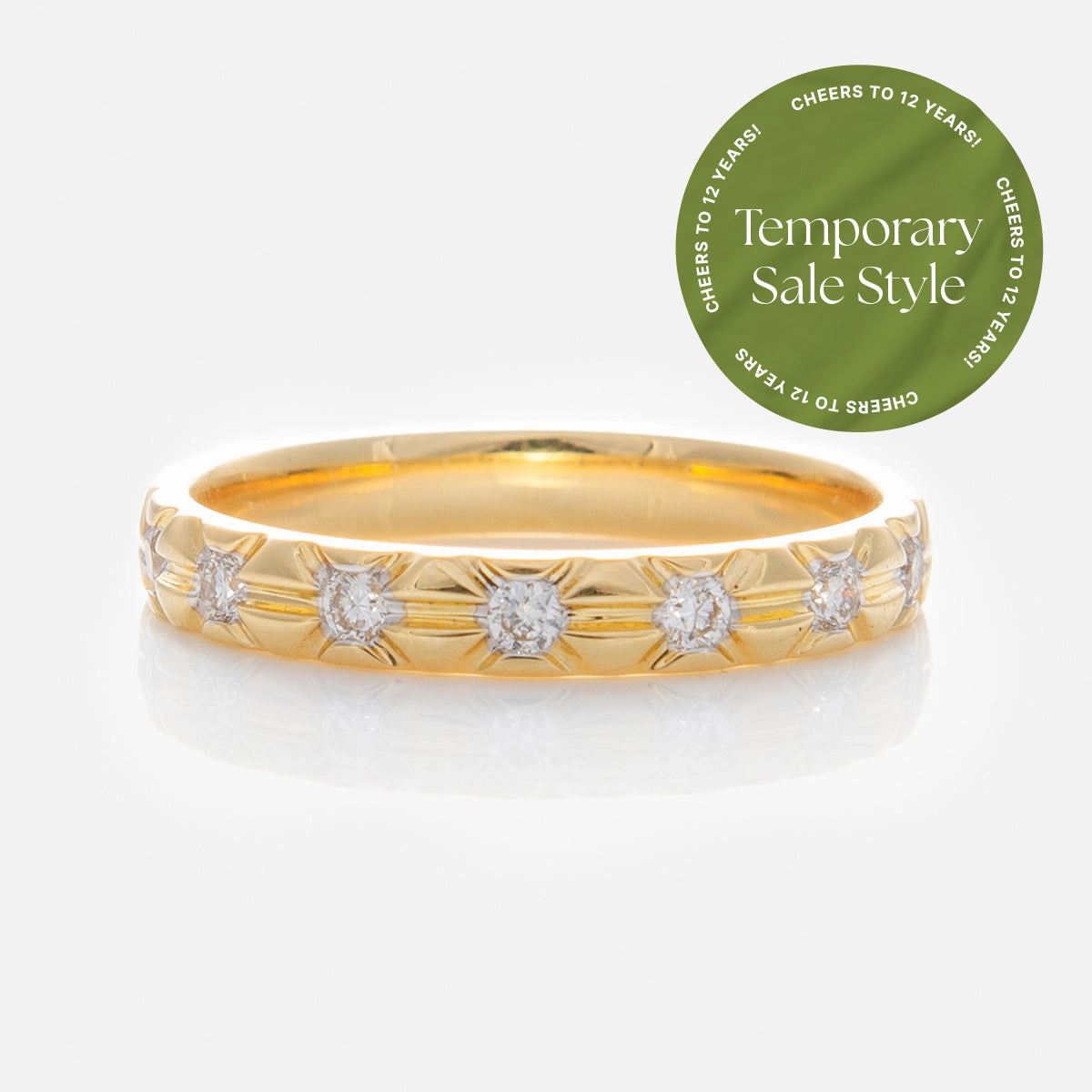 Solid Gold Vintage Inspired Diamond Band