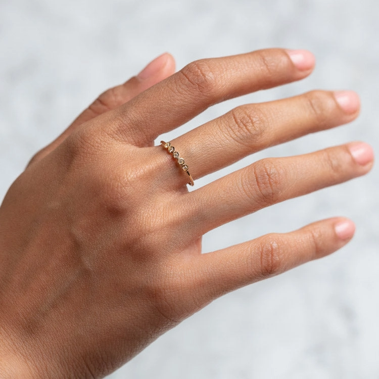 Solid Gold White Sapphire Starlight Ring