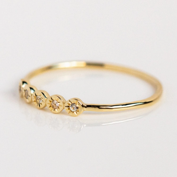 Solid Gold White Sapphire Starlight Ring