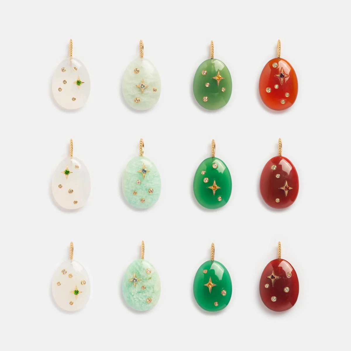 Solid Gold Zodiac Constellation Crystal Charm