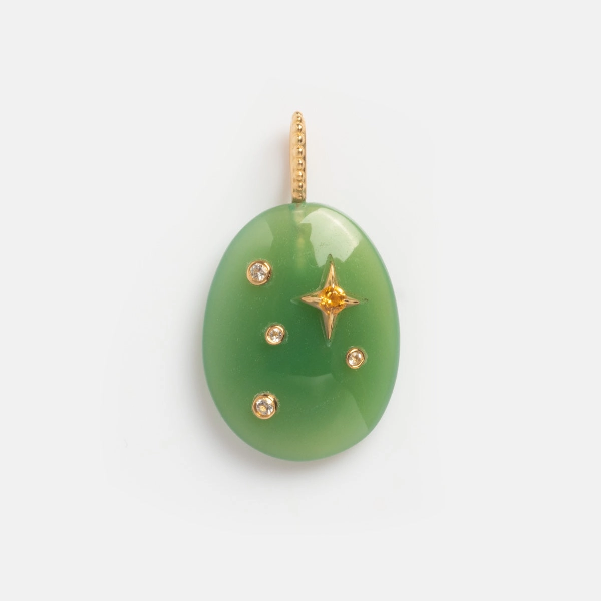 Solid Gold Zodiac Constellation Crystal Charm