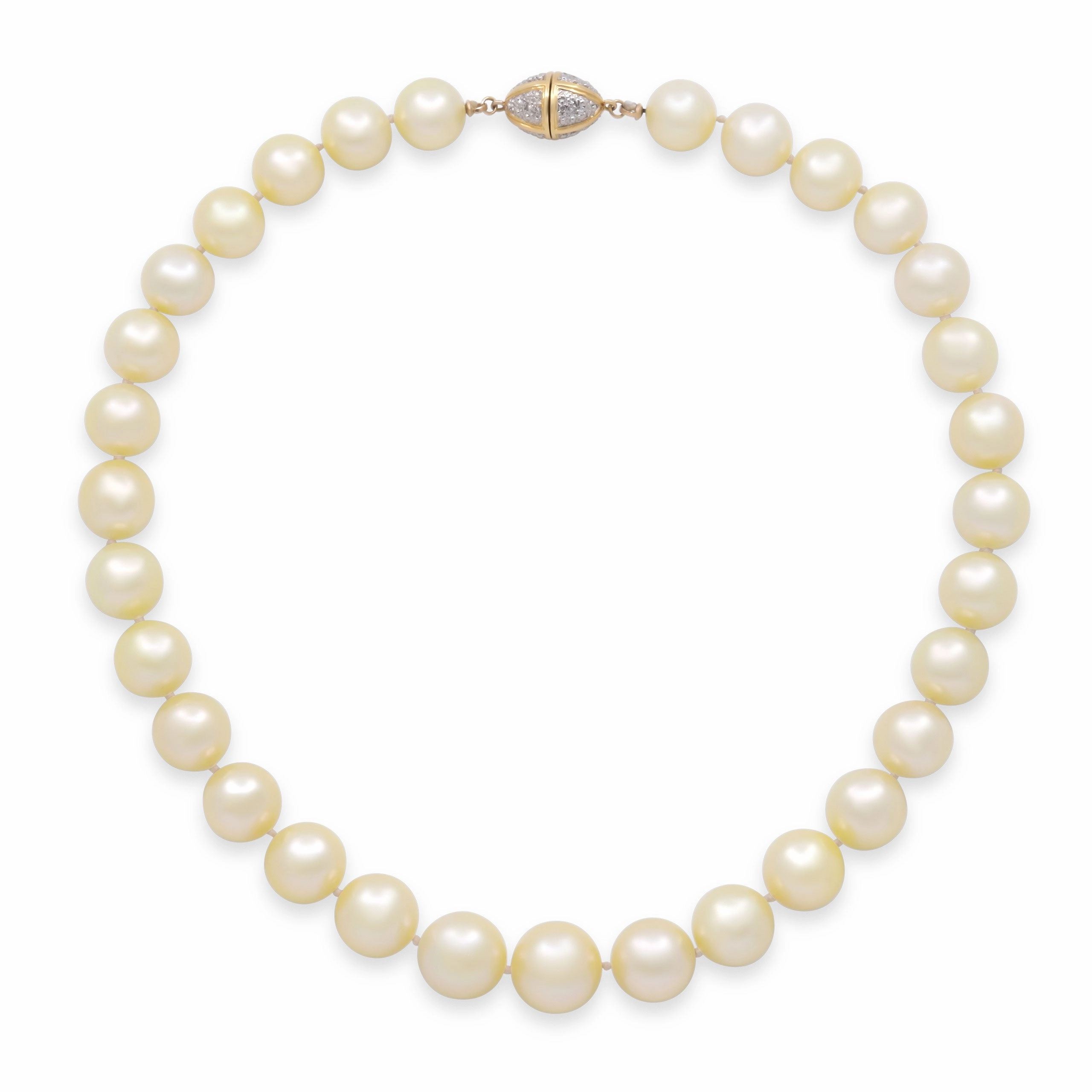 South Sea Pearl Necklace with Diamond Clasp in 18K
