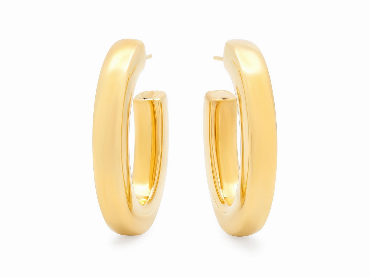 Squared Oval Hoops in 18K Gold, by Beladora