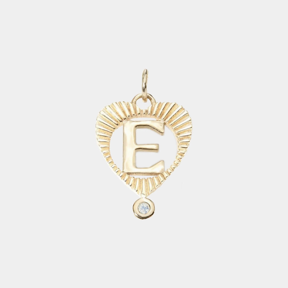 Sunbeam Letter Heart Charm