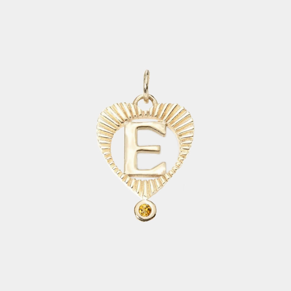 Sunbeam Letter Heart Charm