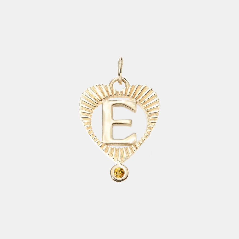 Sunbeam Letter Heart Charm