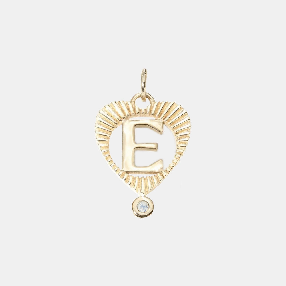 Sunbeam Letter Heart Charm