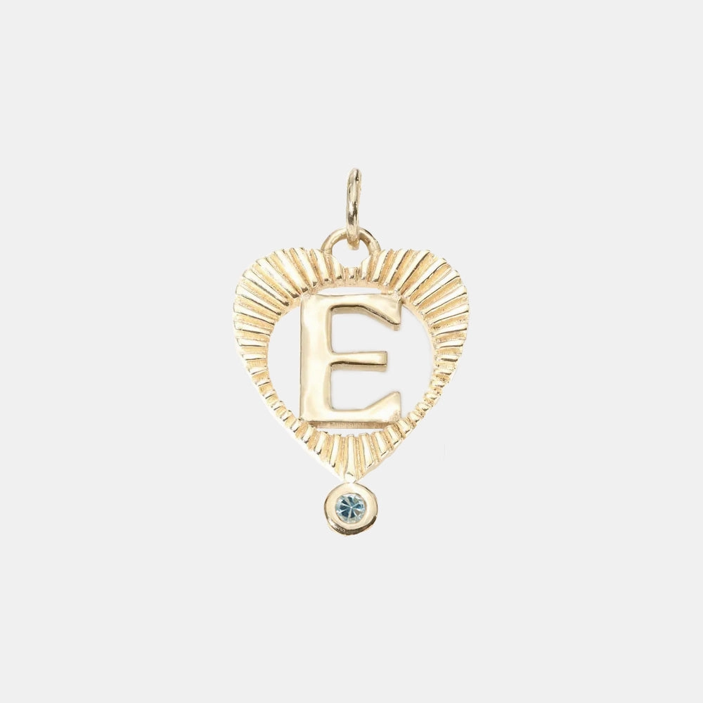 Sunbeam Letter Heart Charm