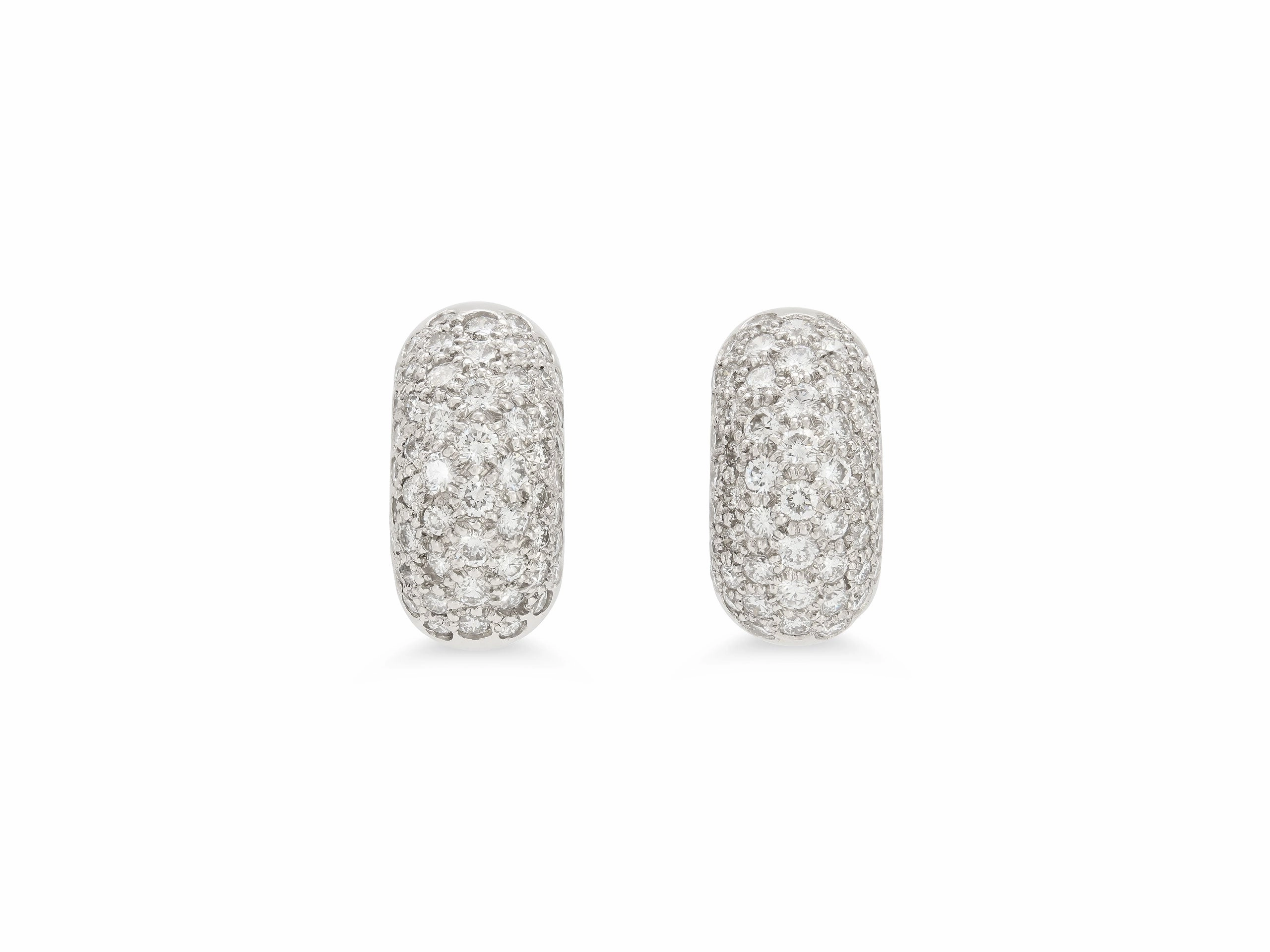 Tiffany & Co. Elsa Peretti Diamond Earrings in Platinum