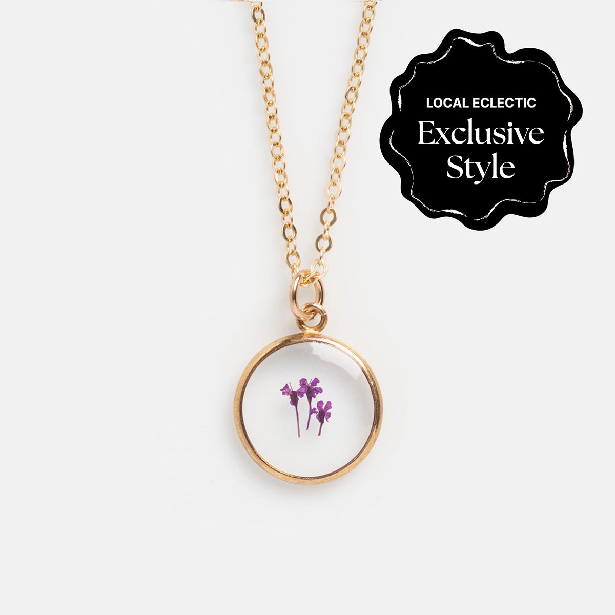 Tiny Birth Flower Portrait Necklace