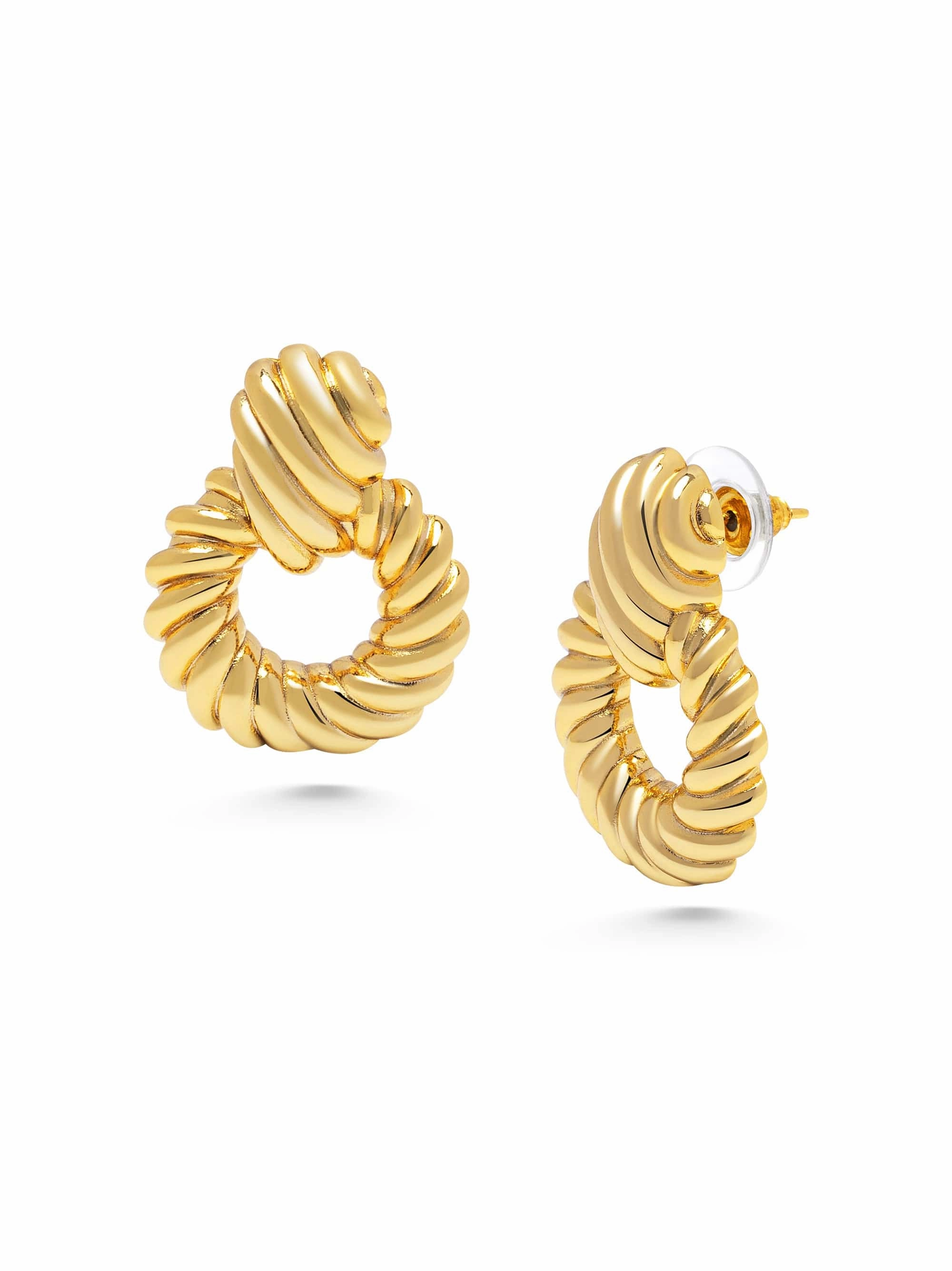 Twisted Rope Earrings in Gold