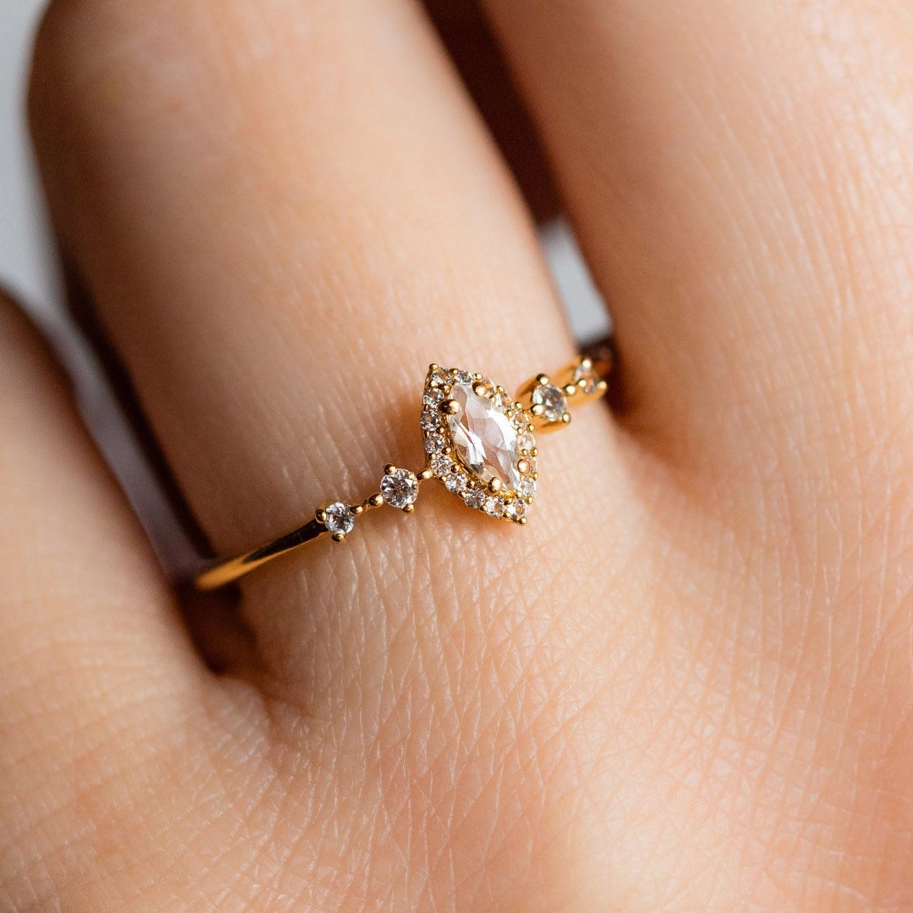 White Topaz Harlow Ring