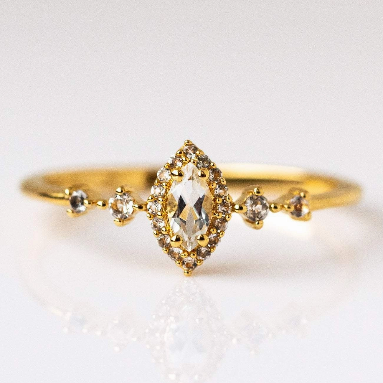White Topaz Harlow Ring
