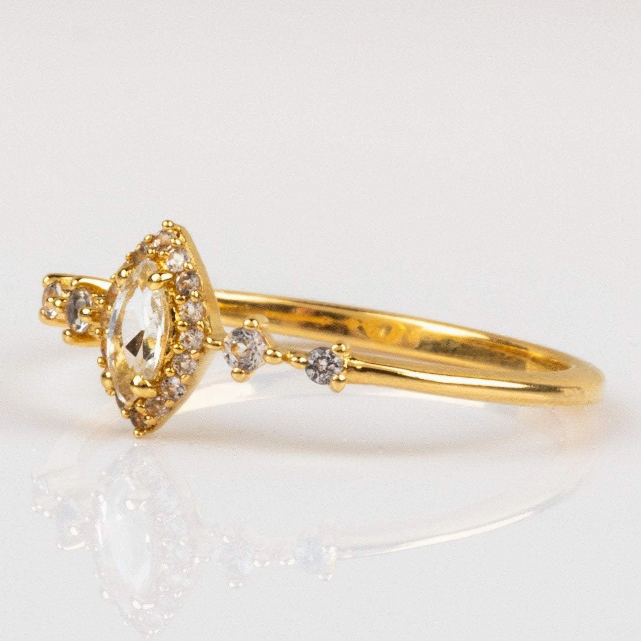 White Topaz Harlow Ring