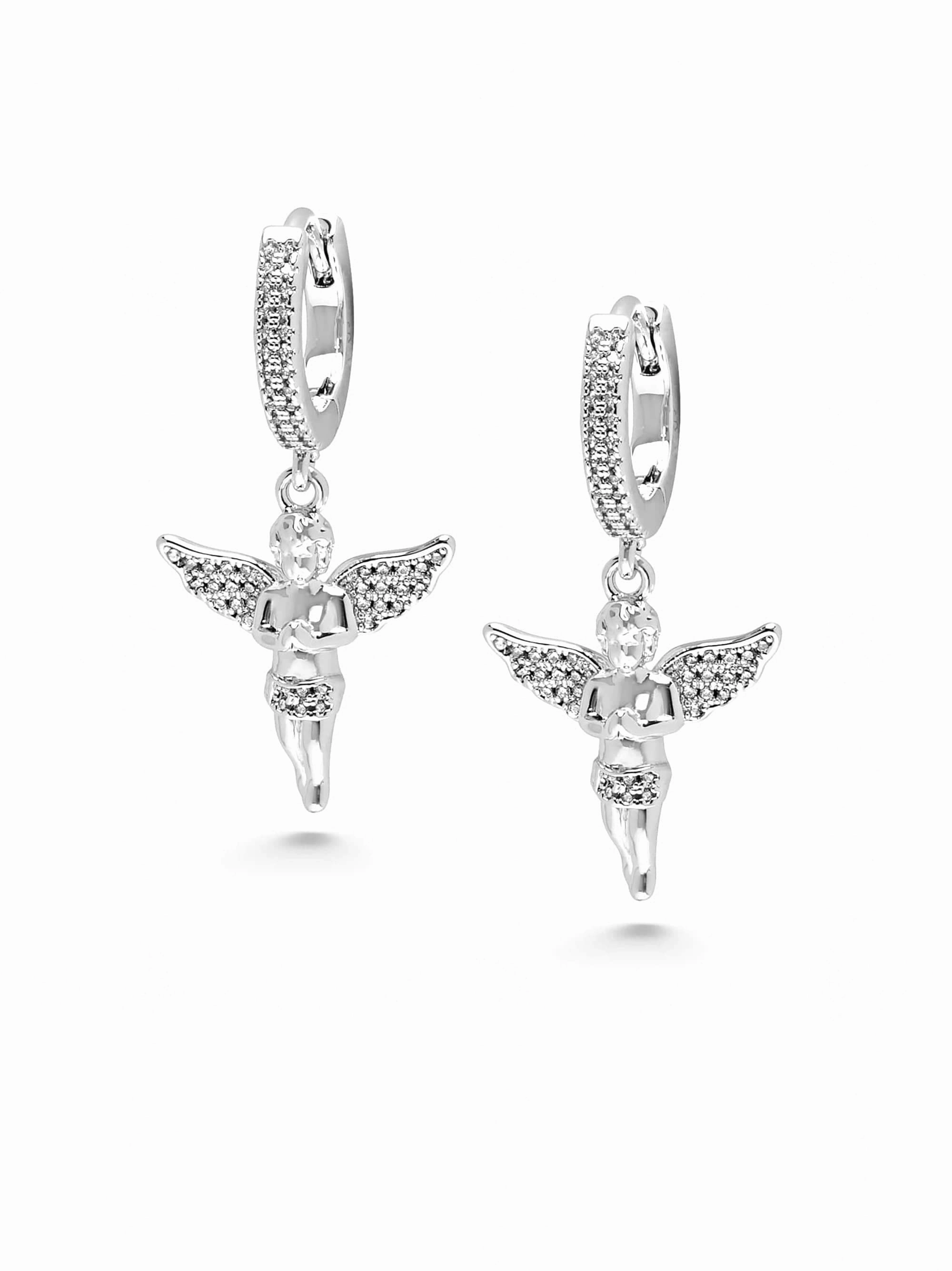 Women's Silver Angel Earrings